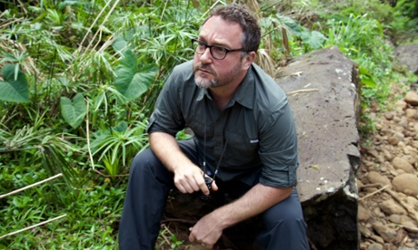 Outspoken … Colin Trevorrow on the Jurassic World set.