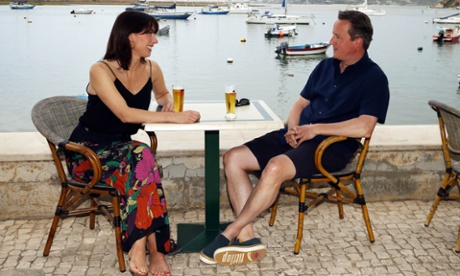 David and Samantha Cameron kick back on holiday in Alvor, Portugal