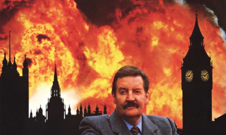 A Very British Coup publicity shot, Westminster on fire