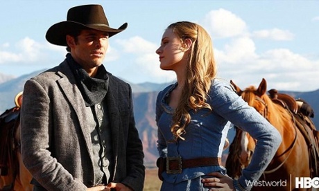 James Marsden and Evan Rachel Wood in Westworld.
