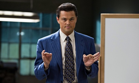 Leonardo DiCaprio as Jordan Belfort in The Wolf of Wall Street.