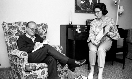 Truman Capote signing copies of In Cold Blood with Harper Lee in 1966.