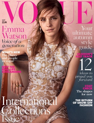 Emma Watson on the cover of Vogue's 2015 September issue.
