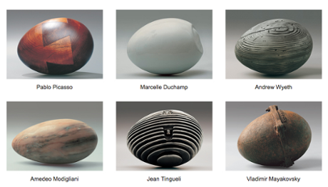 Vladimir Tsesler’s ‘Twelve from XX’ in which prominent artists are represented as eggs