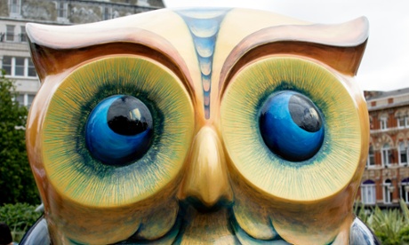 Eyes to the right… one of 89 giant owl sculptures.
