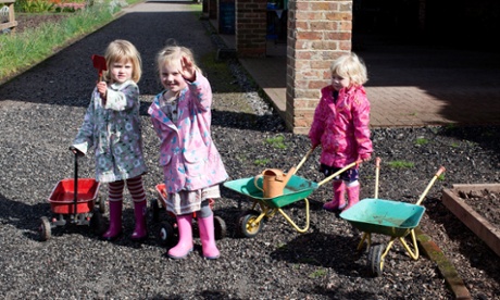 Dig this… children in the walled garden at Shugborough estate.
