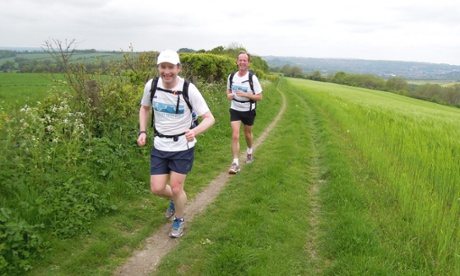 On the right track: Tom and Alan leave Winchester behind at the start of the trail.