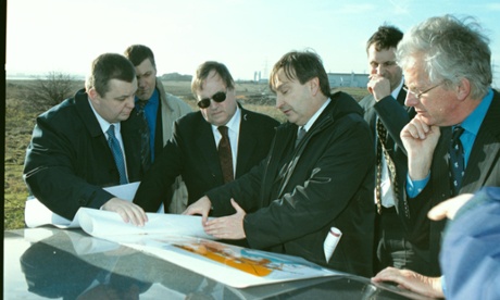 John Prescott visiting the site of the Barking Reach housing development in the 1990s.