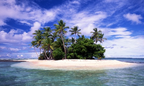 A small island in one of the 24 atolls of the Marshall Islands in the western Pacific Ocean.