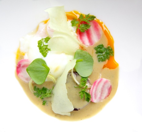 Foie gras and hash jus.