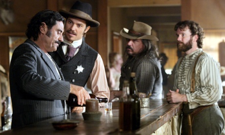 Ian McShane, Timothy Olyphant, W.Earl Brown and Sean Bridgers in Deadwood