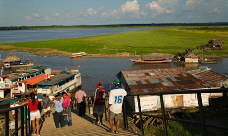 The Amazon river at the port in Iquitos, Peru.