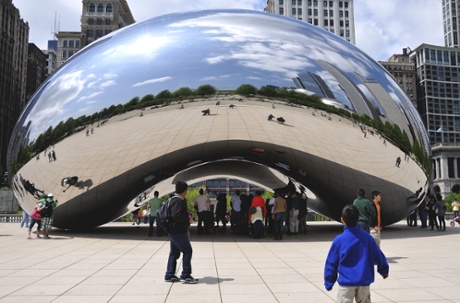 Anish Kapoor's Chicago sculpture Cloud Gate, affectionately known as the Bean.