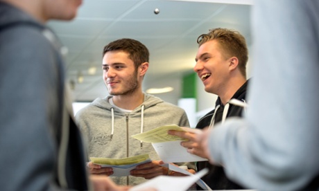 A-level results day at Abbeywood community school, Bristol.