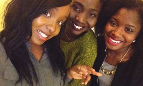 Izinegbe Akhabau celebrates her A-level results with her friends Eva Wainaina and Misan Aviomoh
