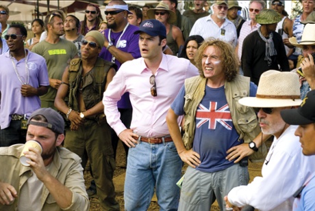 Hader with Steve Coogan in Tropic Thunder, 2008.