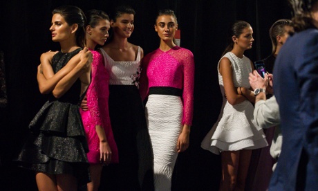 Back stage at the Myer show on Thursday night. 