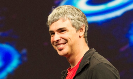 Larry Page on stage. 