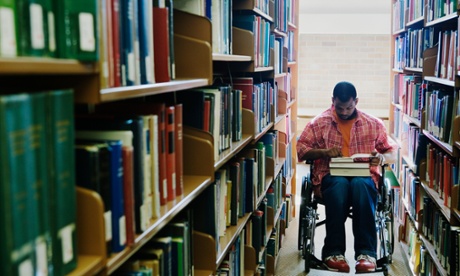 male student in wheelchair