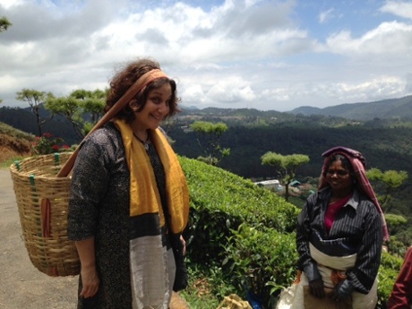 Deborah working with women farmers