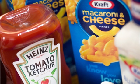 Heinz and Kraft food products together.