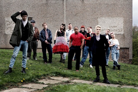 The cast on location for This Is England ’86, the 2010 TV mini-series that followed the original film.