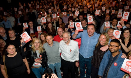 Jeremy Corbyn amid crowd at rally in Glasgow