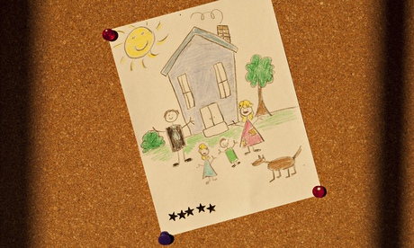 child's drawing on pinboard