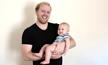 Stuart Heritage with his son