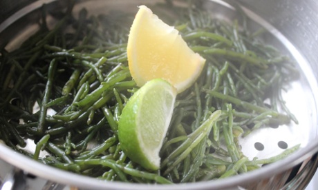 Steamed samphire.