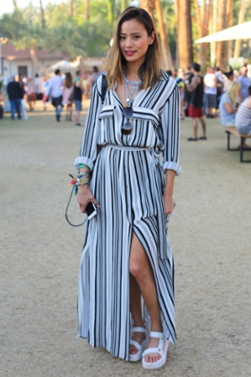 Jamie Chung in Teva Flatform Universal sandals at the Coachella Valley music festival in California earlier this year.