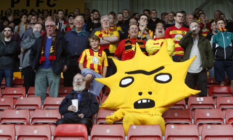 Kingsley with fans at Partick Thistle v Kilmarnock