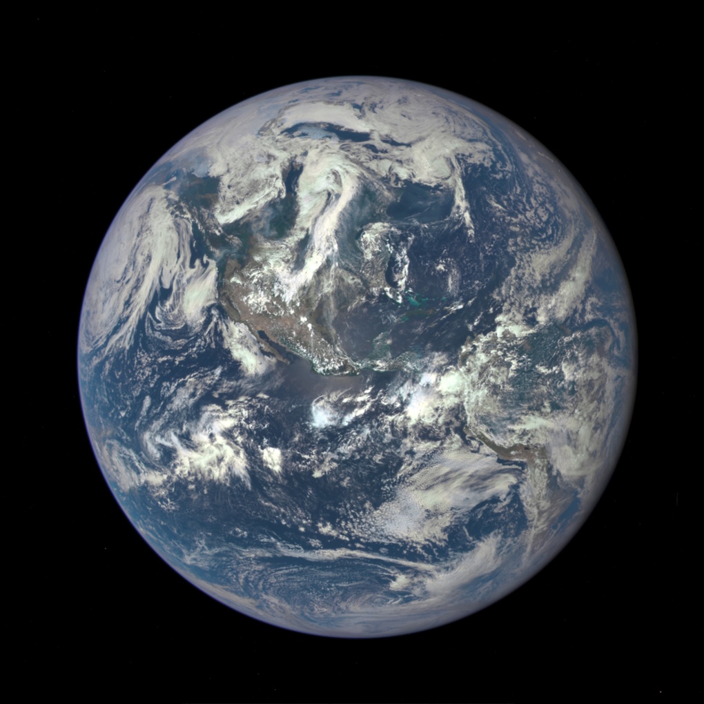 Earth from one million miles away, showing North and Central America. The image was taken 6 July, 2015.