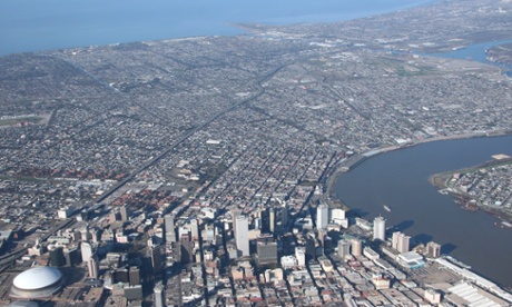 Aerial photograph of New Orleans.