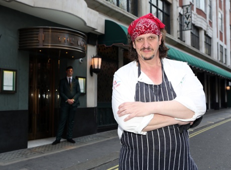 Jay Rayner before starting his shift working as a Kitchen porter at the Ivy restaurant in Covent Garden. All photographs by Richard Saker for the Observer