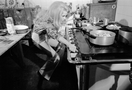 Jane Fonda at her French farmhouse during a break from filming Barbarella