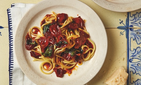 Yotam Ottolenghi’s spaghetti with cherry tomato sauce: ‘Comforting to have to hand when you need a quick fix of summer in the depths of winter.’