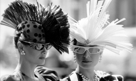 High-fashion hats, 1985. Unemployed youths use creativity and thrift to dress sharply in the recession.