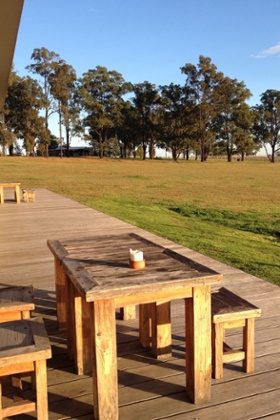 The outdoor patios at the Longhouse.