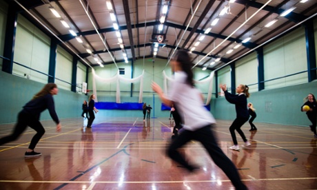 Physical education lesson in school gym