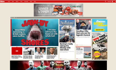 The Sun: parts of the website were put outside the paywall in June