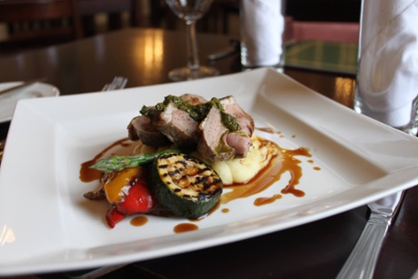 Excellent local lamb at No1 Bistro in Mackay's Hotel, Wick