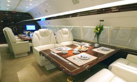 The interior of a jet designed by Eric Roth.