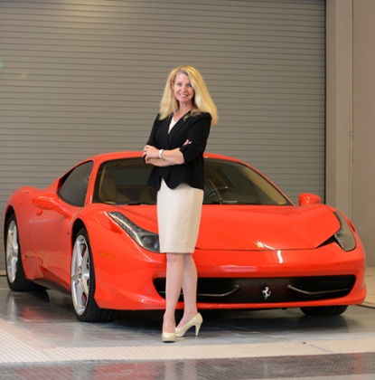 Susan McGregor with one of her clients' cars.