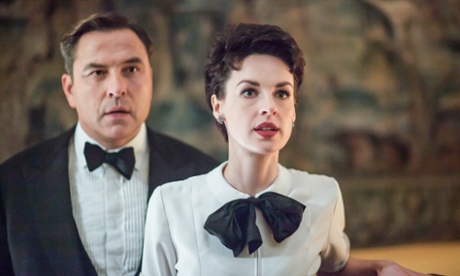 Tommy Beresford (David Walliams) and Tuppence Beresford (Jessica Raine) in Partners in Crime.