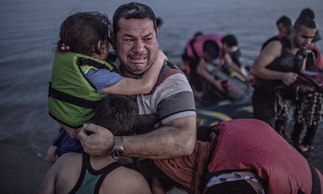 Laith Majid cries tears of joy and relief that he and his children have made it to Europe.