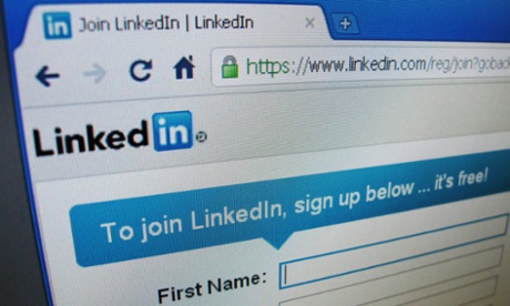 Screen shot of LinkedIn log in page