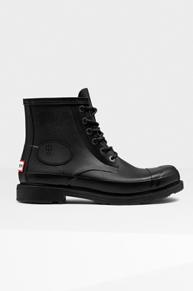 Black waterproof boots by Hunter