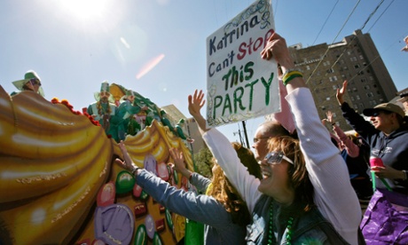 A reveller in Uptown New Orleans during Mardi Gras.