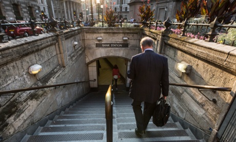 A City gent heads for the Tube.